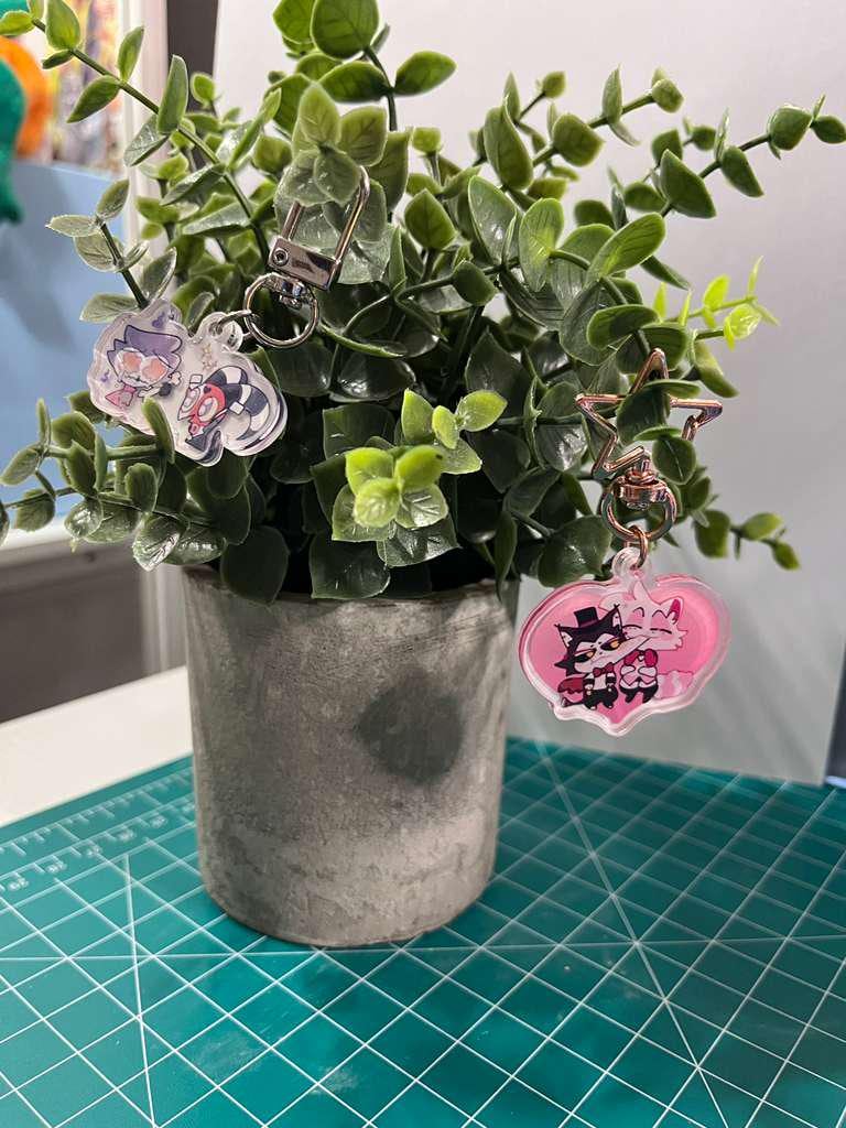 Helluvaboss and Hazbin Hotel Acrylic Phone Charm – Unique Design