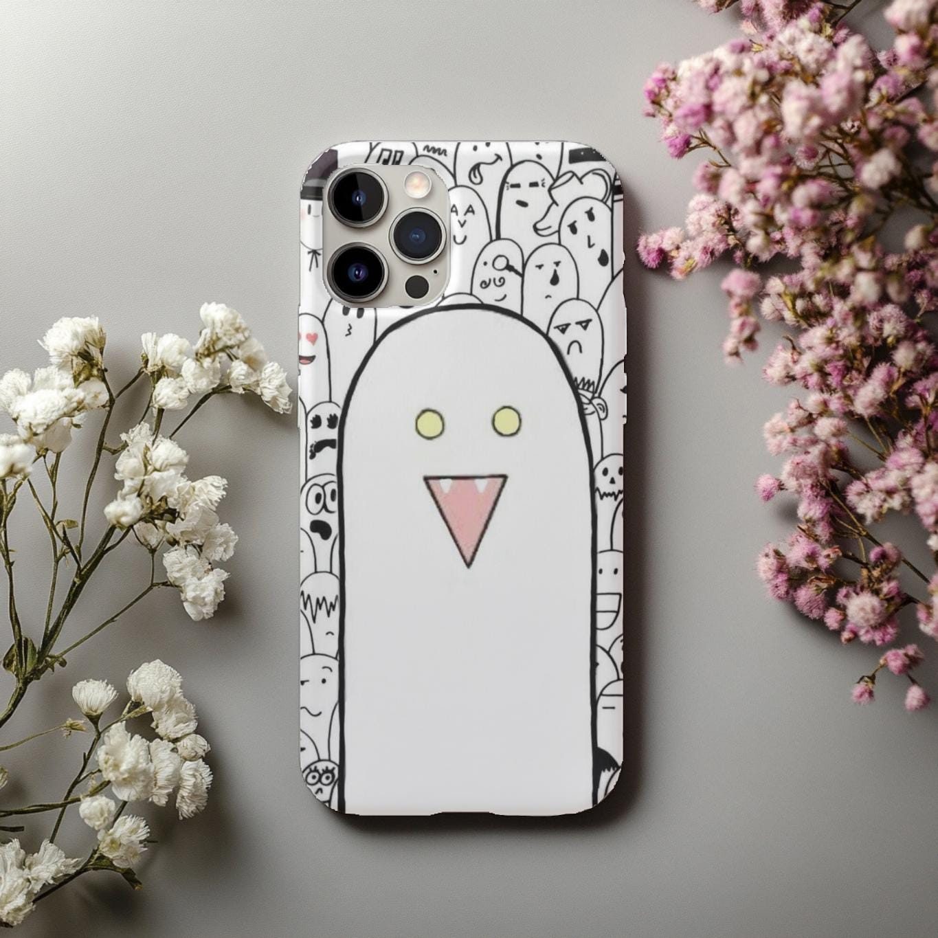 Cute Ghost Phone Case, Tough Phone Cases for Kids, Trendy Smartphone Cover, Halloween Gift, Quirky Tech Accessory