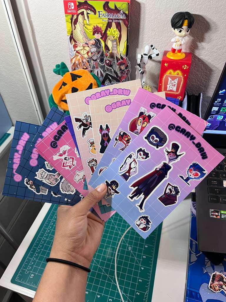 Blitzø Sticker Sheet || Stolas cute || Fizzarolli kawaii || Asmodeus stickers Helluva Boss