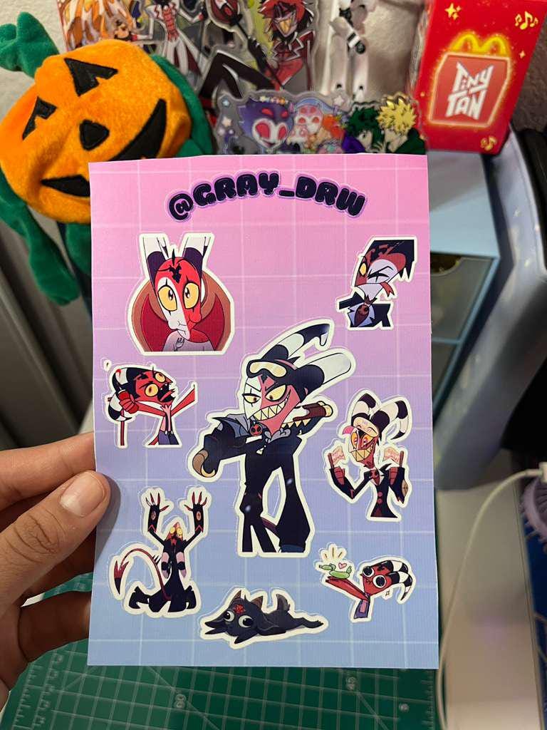Blitzø Sticker Sheet || Stolas cute || Fizzarolli kawaii || Asmodeus stickers Helluva Boss