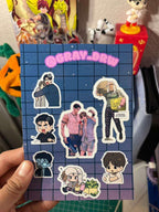 Jinx and Low Tide in Twilight cute stickers Sheets || BL Manhwa Laptop Stickers Glossy