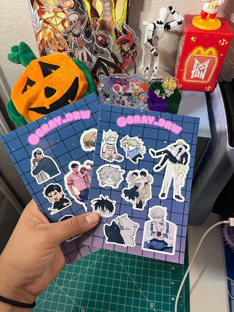 Jinx and Low Tide in Twilight cute stickers Sheets || BL Manhwa Laptop Stickers Glossy